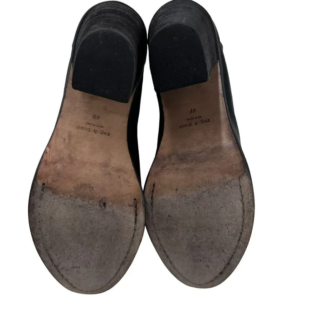 Ladies rag &‎ bone Kerr Back-Tab Boots 40 / 10 Black Leather Booties